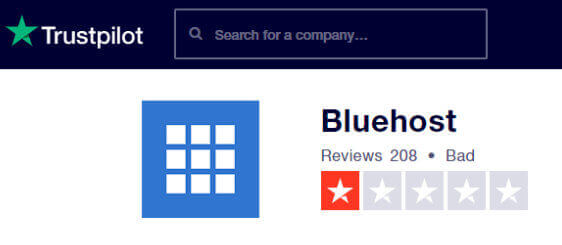 Bluehost Trustpilot